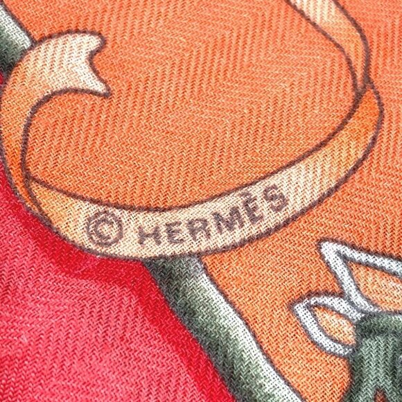 HERMES LUNA PARK amusement park Calle Jean 140 shawl Stole / Shawl Scarf - Picture 8 of 13